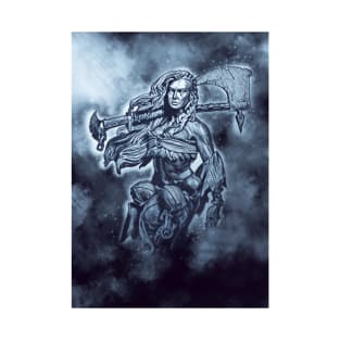 VIKING Shieldmaiden Fierce Female Warrior Fantasy  art T-Shirt