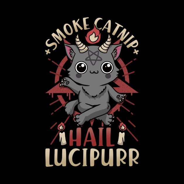 Smoke Catnip Hail Satan - Satanic Symbols Gift by biNutz