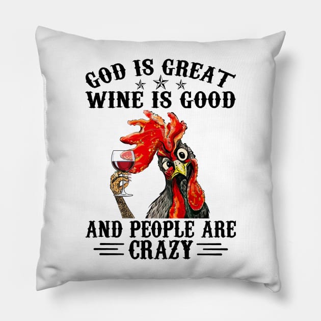 Chicken God Is Great People Are Crazy Personalized Pillow by Sunset beach lover