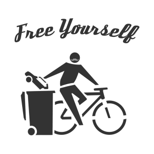 Free Yourself by Cycle. A freedom loving Cyclist. T-Shirt