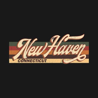 New Haven Connecticut Retro Vintage 70s 80s Design T-Shirt