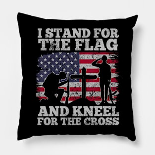 I Stand for the Flag and Kneel for the Cross Memorial Day Pillow