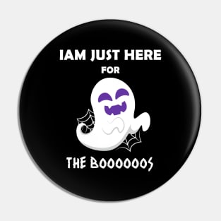 Halloween Funny Gift T-shirt Iam Here For The Boo Pin