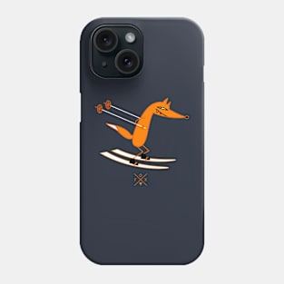 Smart fox with skis Phone Case