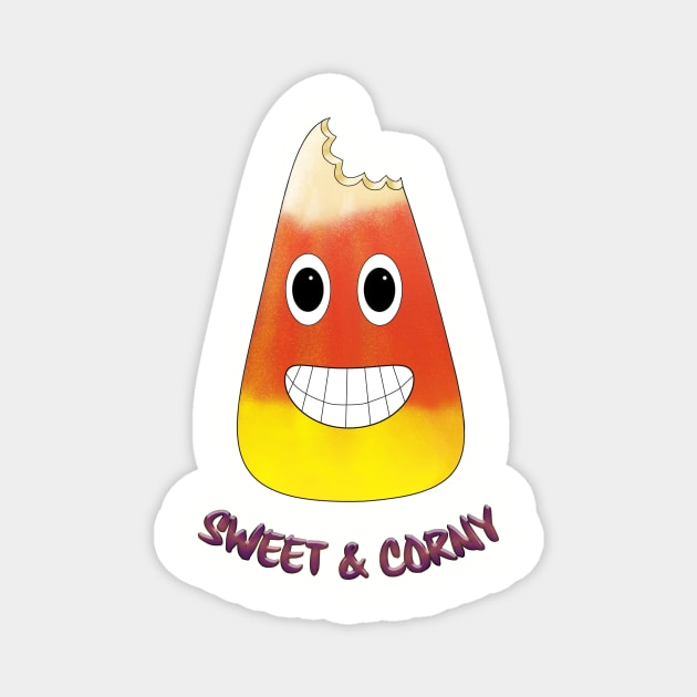 Sweet & Corny Halloween Candy Design Magnet by StephJChild