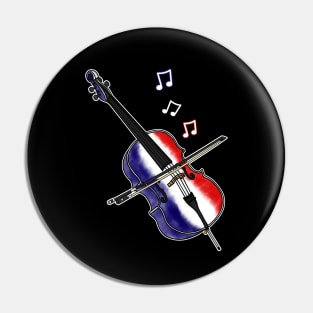 Cello French Flag Cellist France Musician Pin