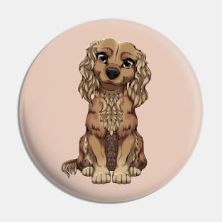 Golden Cocker Spaniel Cute Puppy Pin