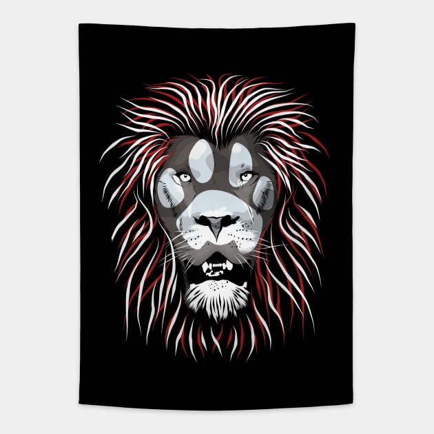 Lion Face - War paint tribal paw Tapestry by TMBTM
