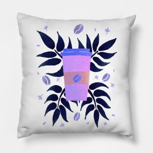 Purple tropical coffee Pillow