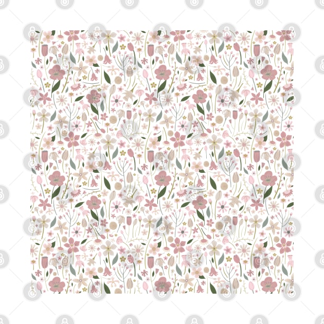Spring floral pattern by Happy Mouse Studio