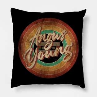 Angus Young Vintage Circle Art Pillow