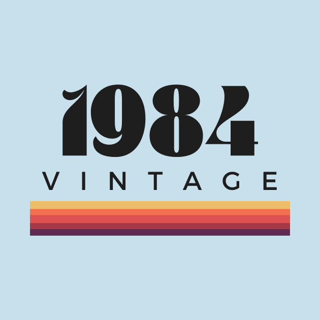 1984 Vintage Stripe Design by Blue Raccoon Creative