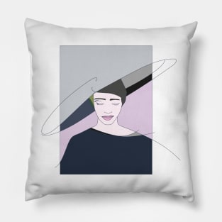 Blu lady #woman #girl #beauty #fineart #popart #home #decor #fashion #buyart #artprint #minimal #drawing Pillow