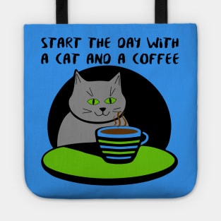 Start The Day With A Cat And A Coffee Tote