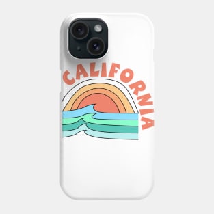 California beach wave sunrise Phone Case