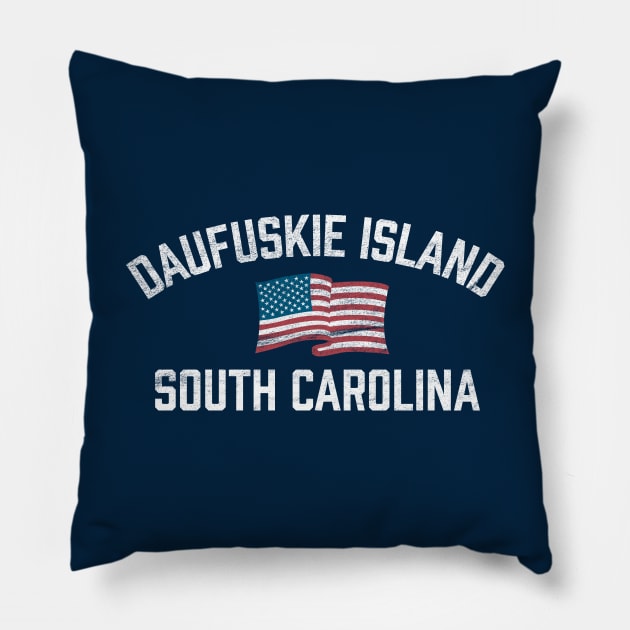 Daufuskie Island South Carolina SC USA Flag Patriotic Pillow by TGKelly