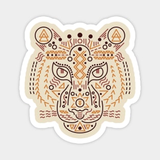 Tiger Face Lines and Shapes Magnet