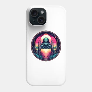 Retro Wave Awakening: Cthulhu's Resurgence from R'lyeh Phone Case