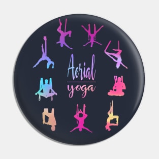 Aerial Yoga Colorful Figures Design Pin