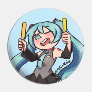 Miku with lightsticks Pin