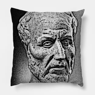 Plotinus Black And White Portrait | Plotinus Artwork 3 Pillow