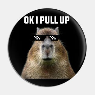 Ok I Pull Up Capybara Pin