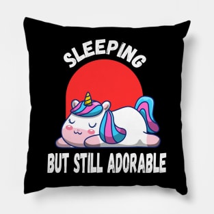 kawaii sleeping unicorn Pillow