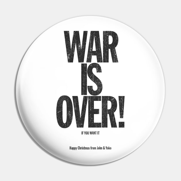 War Is Over Vintage Style Pin by Ilustra Zee Art