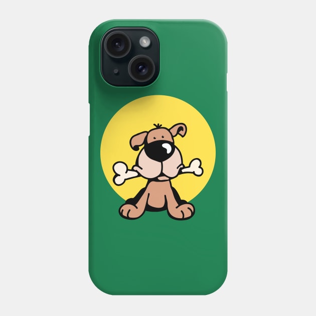 Cute Dog with Bone Phone Case by schlag.art