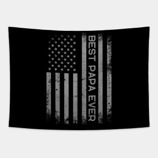 Father's Day Best Papa Ever with US American Flag Tapestry