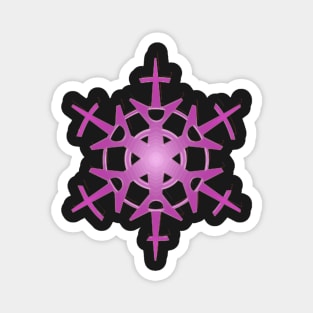 Pop Pink & Black Snowflake Magnet
