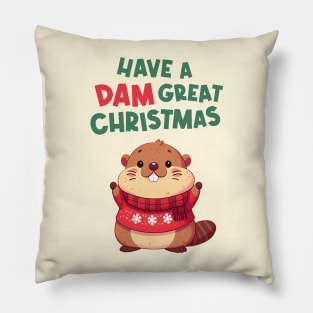 Have A Dam Great Christmas Marmot Pillow