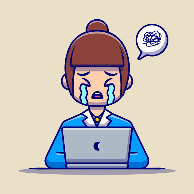 Woman Employee Crying With Laptop by Catalyst Labs