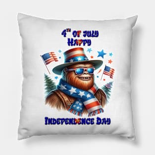 Stylish Bigfoot Rocking American Flag Hat Pillow