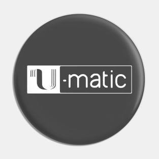 3/4" U-matic White logo Umatic Pin