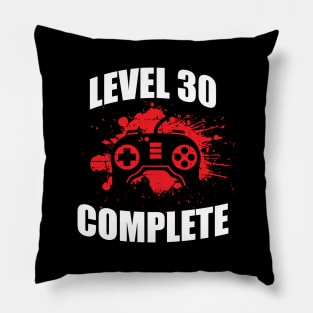 'Level 30 Complete' Birthday Gift Pillow