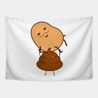 Funny Food Potato and Poop Design Tapestry