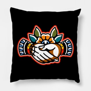 handshake Tattoo art Pillow