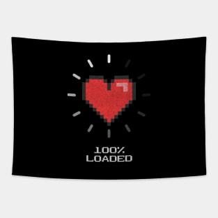 My heart is 100% loaded for you Gamer Couple Tapestry