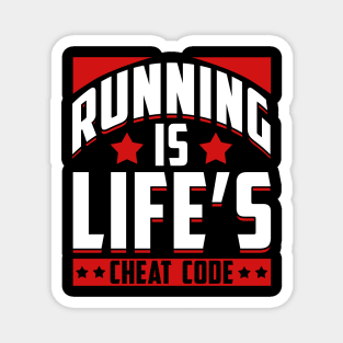 Running Is Life's Cheat Code Running Funny Magnet