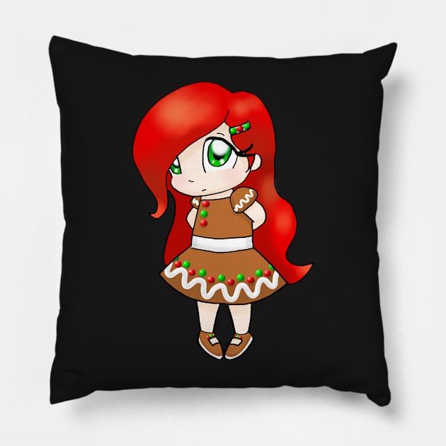 Cute Gingerbread Girl Pillow by dogbone42