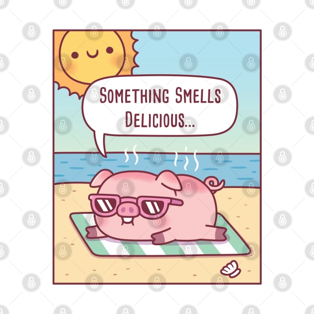 Pig Gets Sunburned At Beach, Something Smells Delicious Funny by rustydoodle