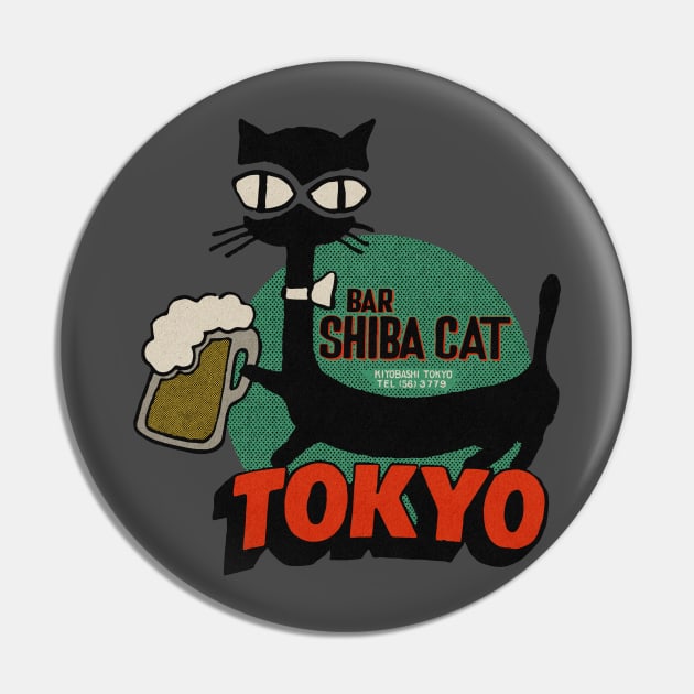 Vintage Shiba Cat Bar Tokyo Pin by Kujo Vintage