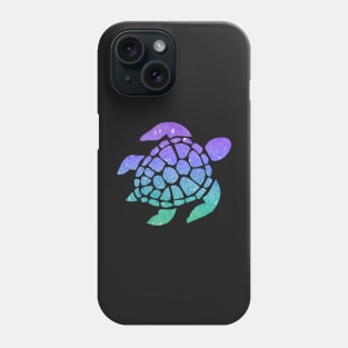 Bright Purple Aqua Ombre Faux Glitter Turtle Phone Case