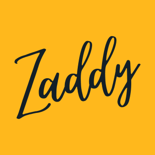 Urban Word 'Zaddy' in Black Lettering T-Shirt