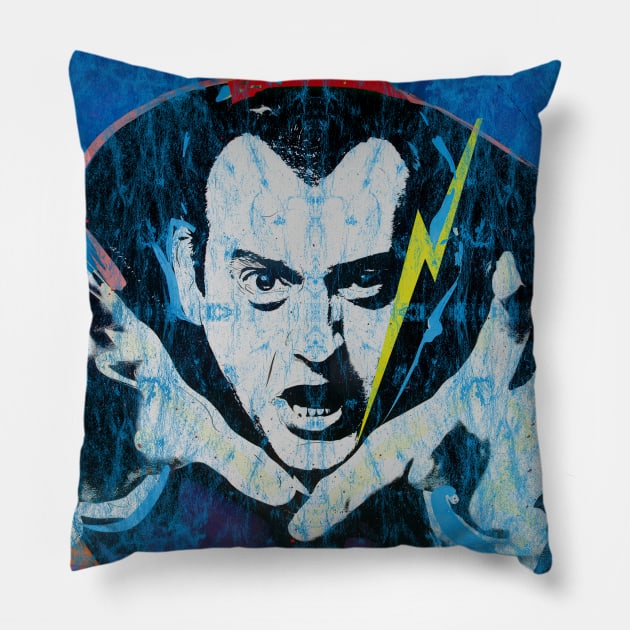 Count Floyd (distressed) Pillow by Doc Multiverse Designs