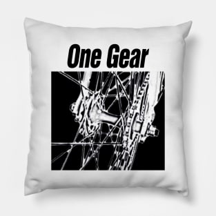 One Gear Bicycle Tee Fixie Bike Top Rider Pillow