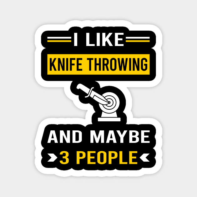 3 People Knife Throwing Knives Magnet by Good Day