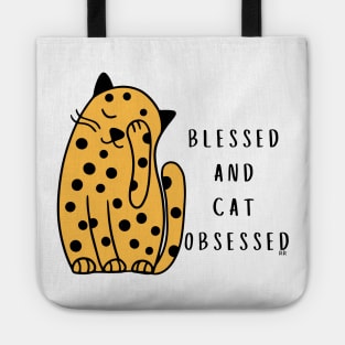 BLESSED AND CAT OBSESSED Tote