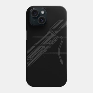 Black and White Bassoon Print Phone Case